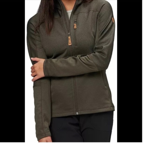 Fjällräven Women's Abisko Trail Fleece Jacket, Green - Gray, Size Small - Picture 1 of 7